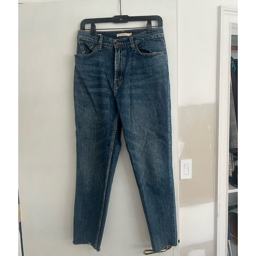 Levi's High-Rise Dark Wash Mom Jeans (Size 28)
